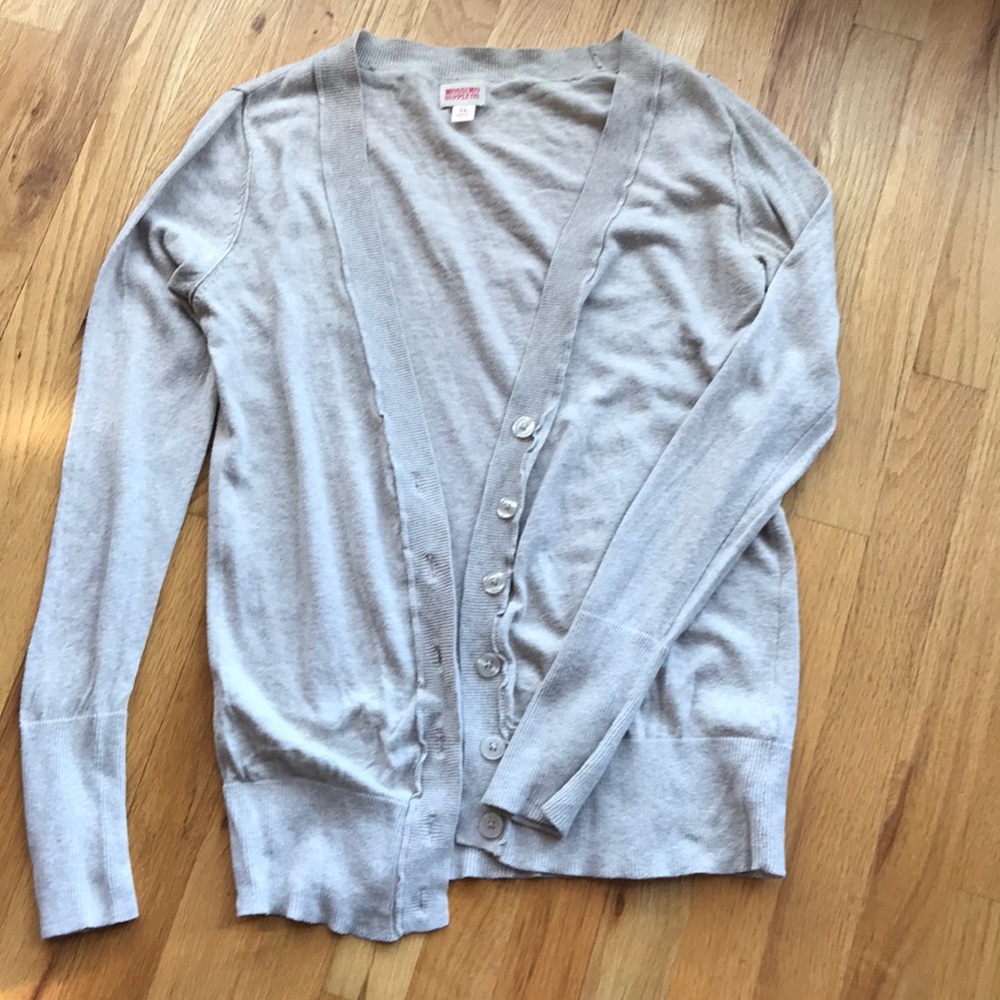 mossimo tan/cream button up cardigan